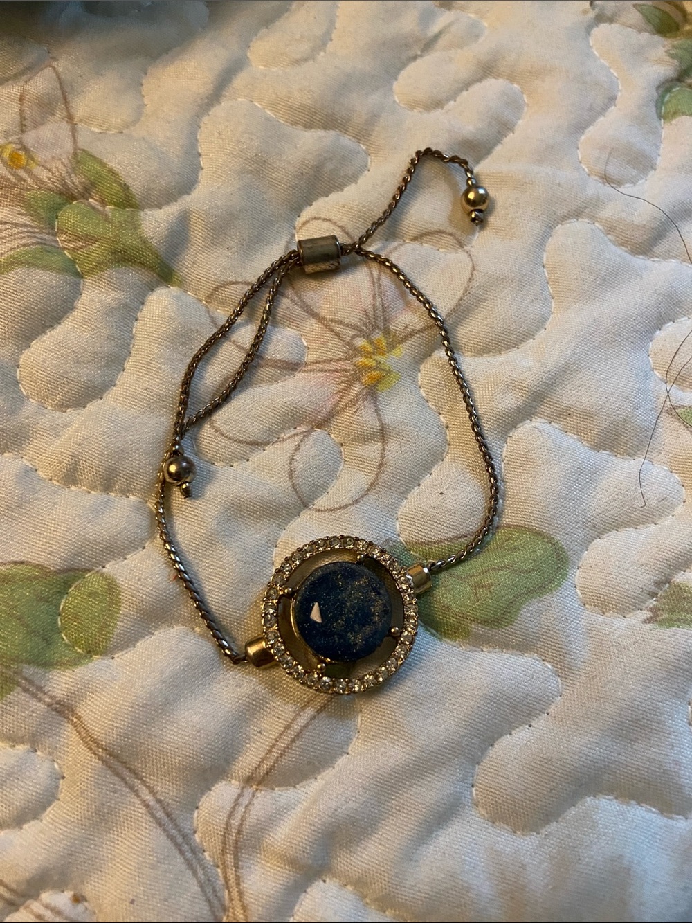Adjustable Blue Stone Halo Bracelet - Women Jewelry
